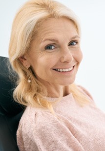 Woman smiling at the dentist