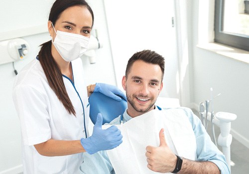 a dental patient smiling